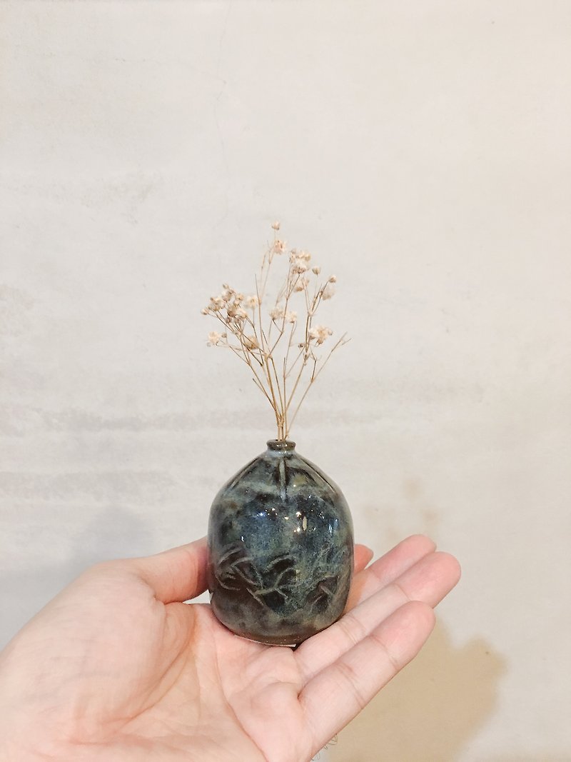 小花器 陶器 - 花瓶 - 陶 藍色