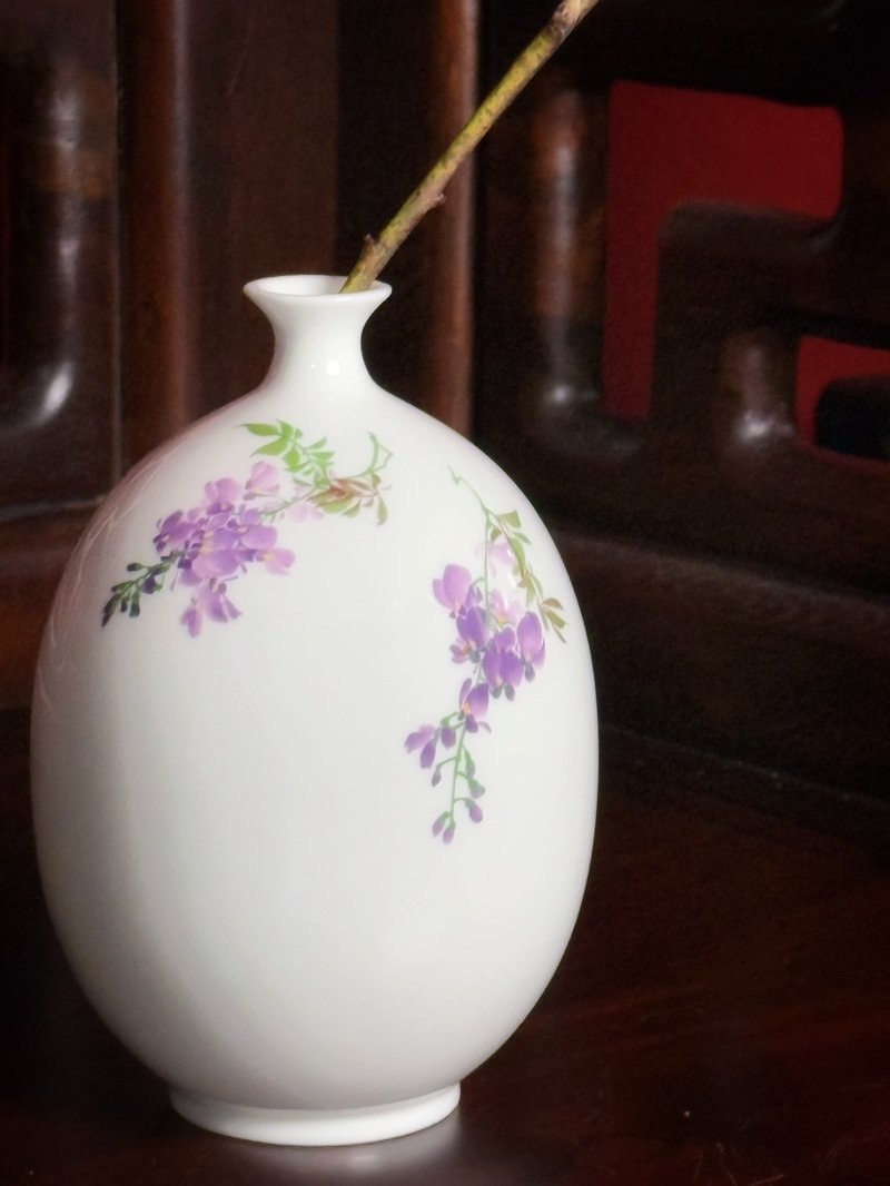紫藤15公分 碩果瓶 - 花瓶/花器 - 瓷 白色