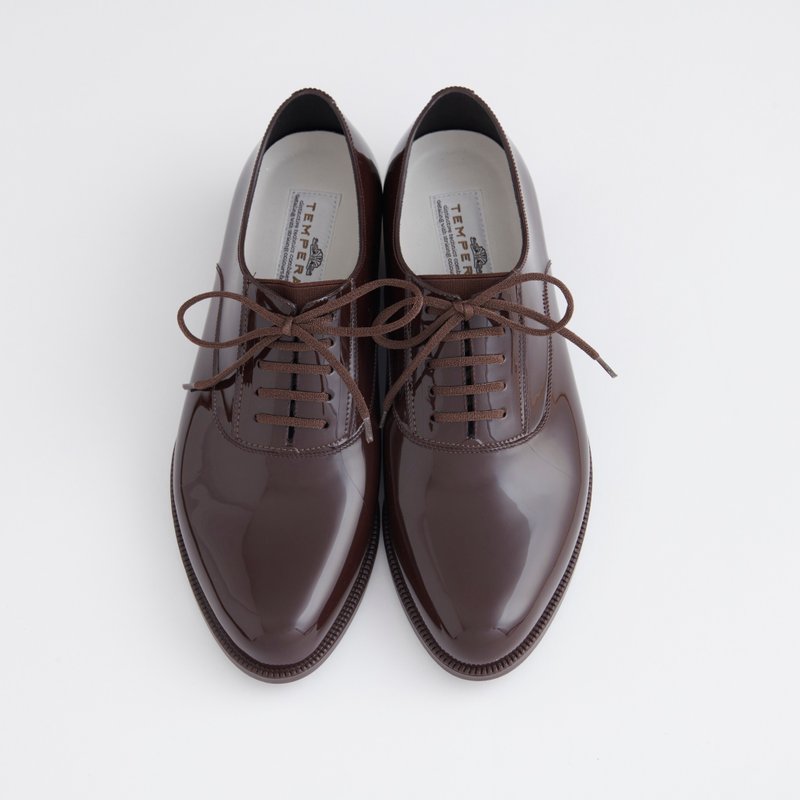 OSTERA (CHOCO) PVC OXFORD LACE UP SHOES RAIN SHOES - รองเท้ากันฝน - วัสดุกันนำ้ สีนำ้ตาล