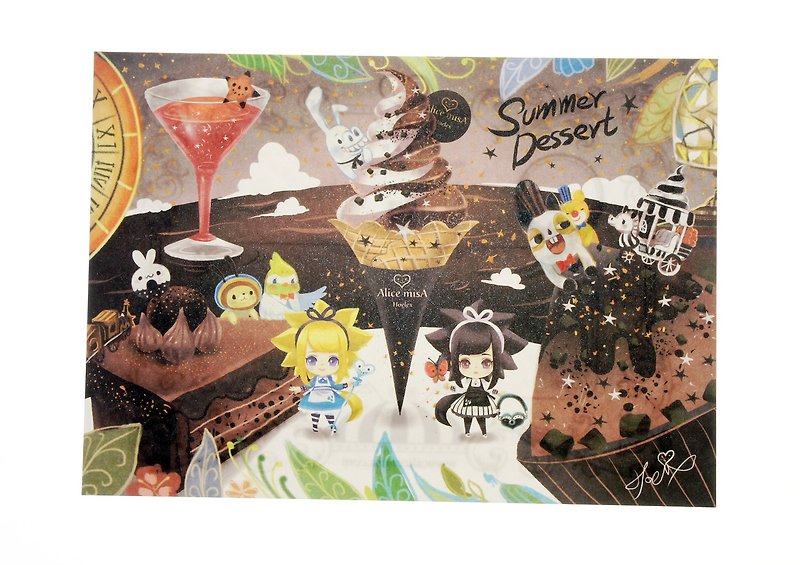 [Heart Dream Postcard] Love Misha Black Misha summer limited ice cream postcard - Cards & Postcards - Paper Multicolor