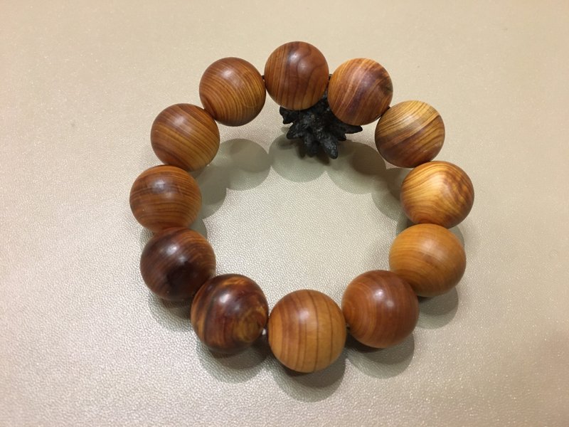 Thuja wood grazing 20mm - purify negative energy and relieve stress - สร้อยข้อมือ - ไม้ 