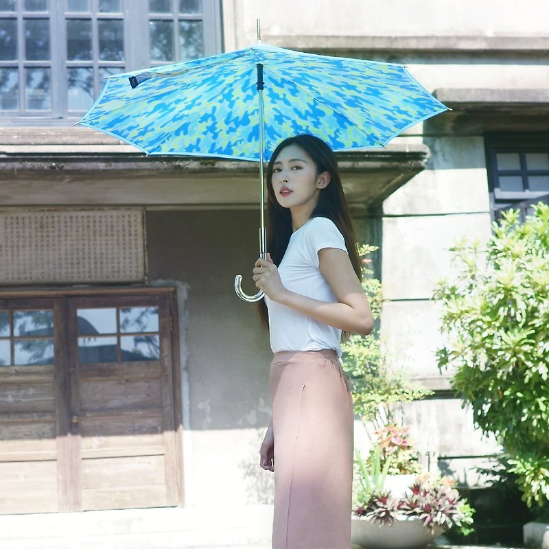 【Carry Umbrella】女孩迷彩 反向傘(香草天空/21吋) - 雨傘/雨衣 - 防水材質 藍色