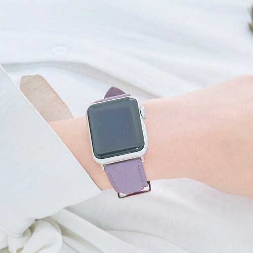 Macarooon 客製化禮物意大利真皮革錶帶Apple Watch 薰衣草紫色