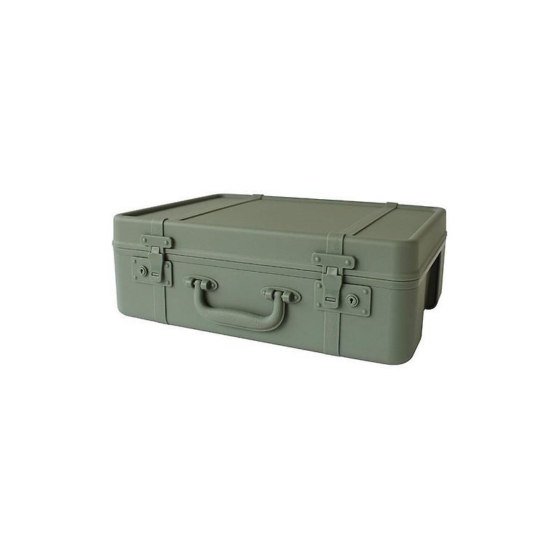[Hachiman Kasei] TRUNKSTORY Retro Style Luggage Storage Box MINI Roasted Tea Green - กล่องเก็บของ - พลาสติก สีเขียว