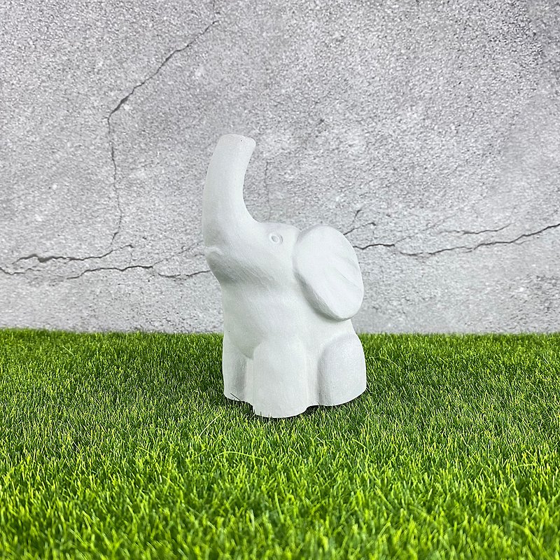 Cement Moai-cute elephant - Stuffed Dolls & Figurines - Cement Gray