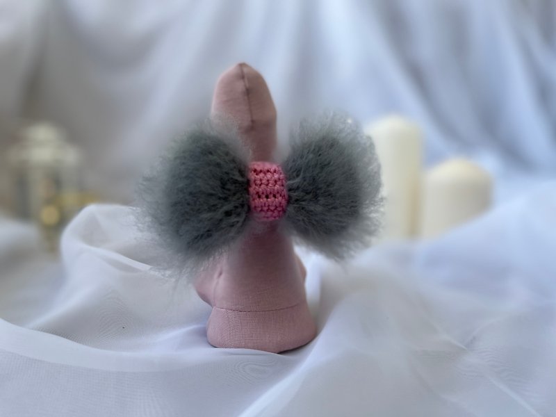 Penis ring. Adult fur sex toy. Penis bow. Erotic dick bow. - Adult Products - Other Materials Gray