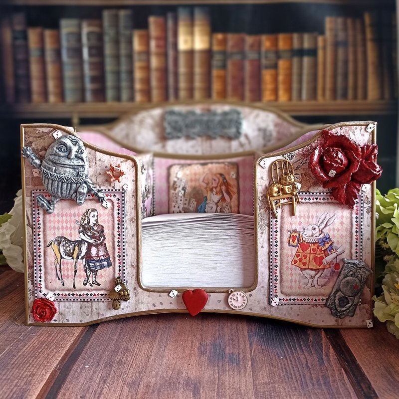 Rose Alice desktop organizer,brush holder,cosmetics holder, makeup organize - 筆筒/筆座 - 木頭 粉紅色