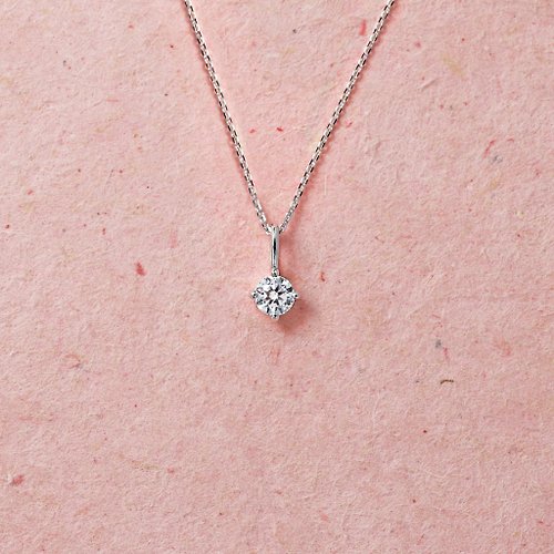 Freya Jewelry 18K 13分天然鑽石簡約四爪鑲項鍊