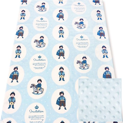 Cutie Bella 美好生活精品館 Minky多功能 點點顆粒 攜帶毯嬰兒毯冷氣毯被 藍色-小王子