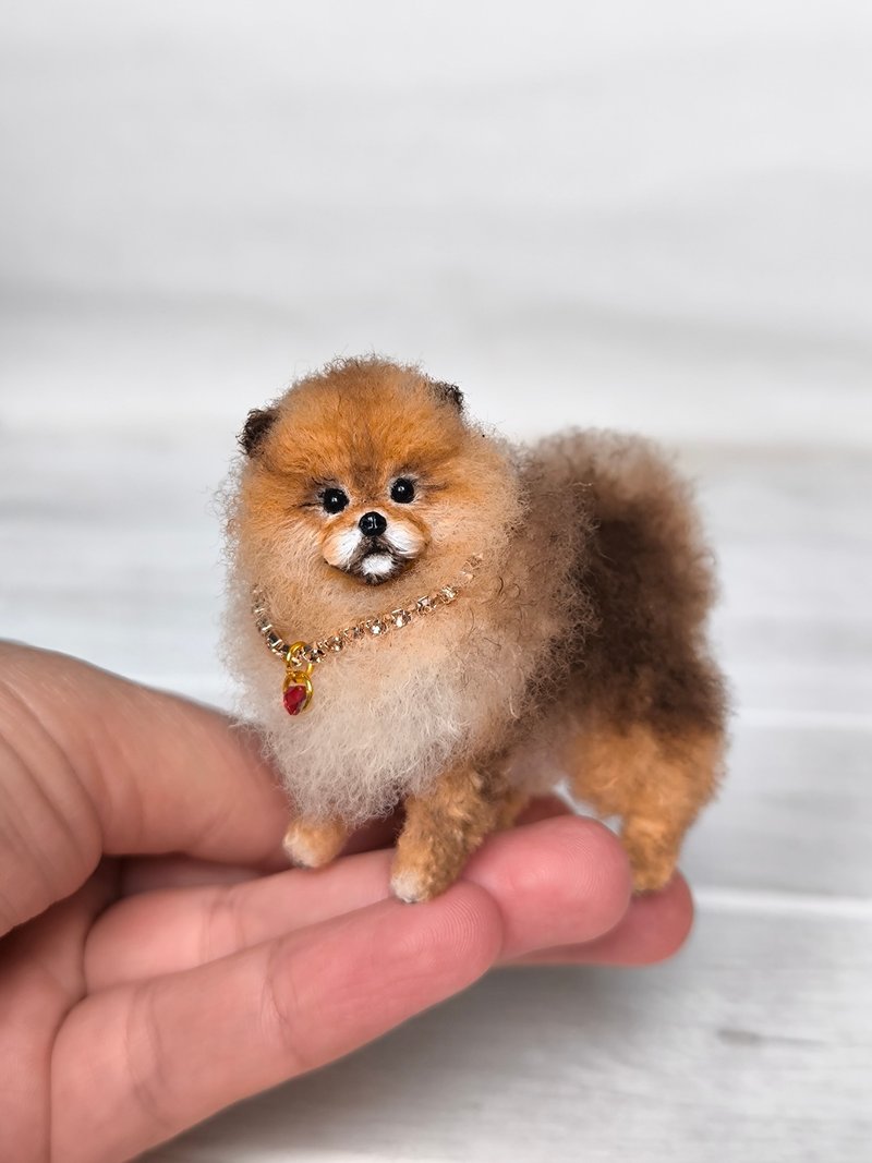Pomeranian Spitz puppy Felice - 玩偶/公仔 - 羊毛 咖啡色