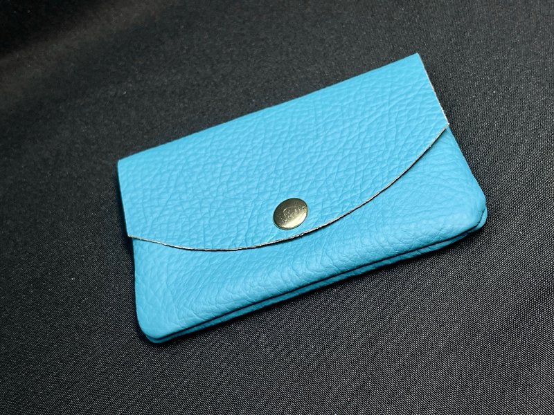 Genuine Aqua Leather Coin Purse - กระเป๋าใส่เหรียญ - หนังแท้ สีน้ำเงิน