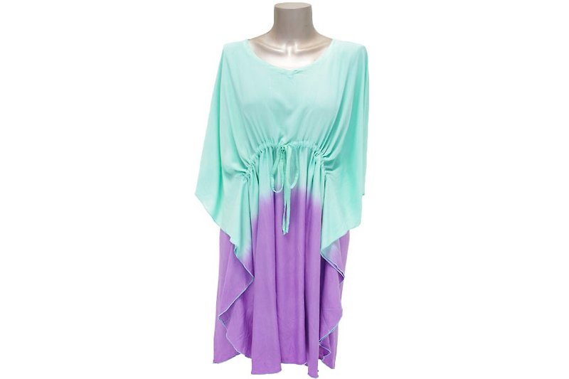 New! Gradient butterfly sleeve dress <Emerald Purple> - One Piece Dresses - Other Materials Purple