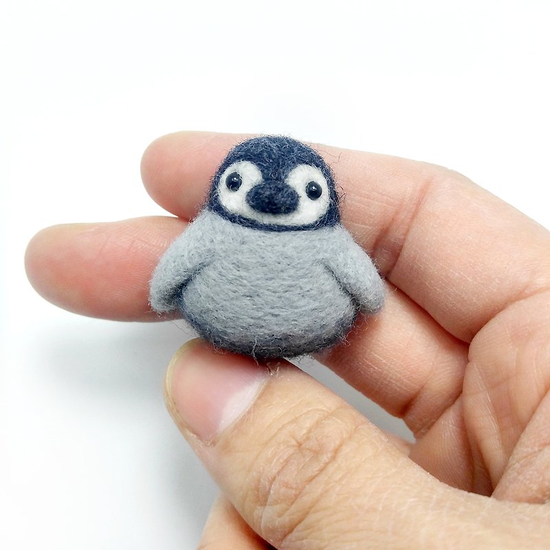 小皇帝企鵝   羊毛氈 手作 野生動物系列 - 項鍊 - 羊毛 
