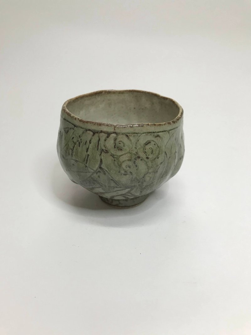 曾永鴻  灰釉刻花杯 - 茶壺/茶杯/茶具 - 陶 