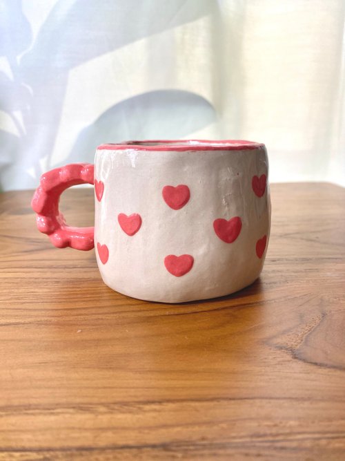 Cute cloud-shaped handmade ceramic mug. - Shop cher's pottery Cups - Pinkoi