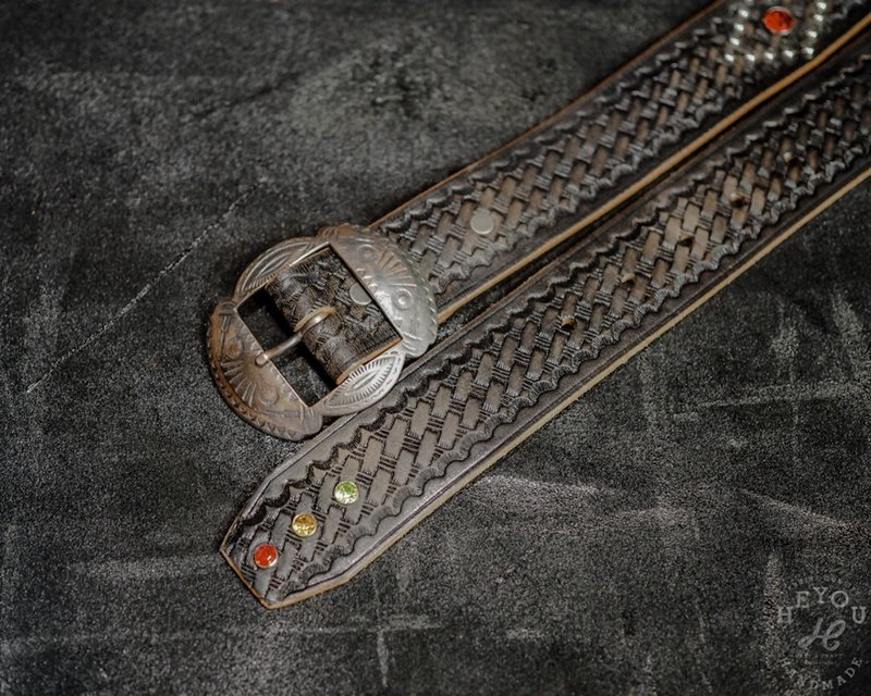 Western Special Leather Belt 西部風鉚釘皮革腰帶 - 皮帶/腰帶 - 真皮 多色