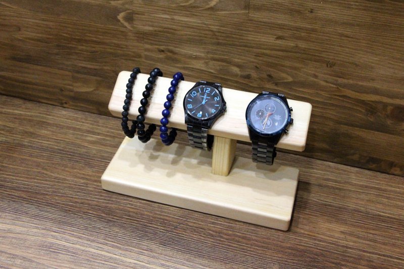 Log watch stand desktop jewelry stand - กล่องเก็บของ - ไม้ สีนำ้ตาล