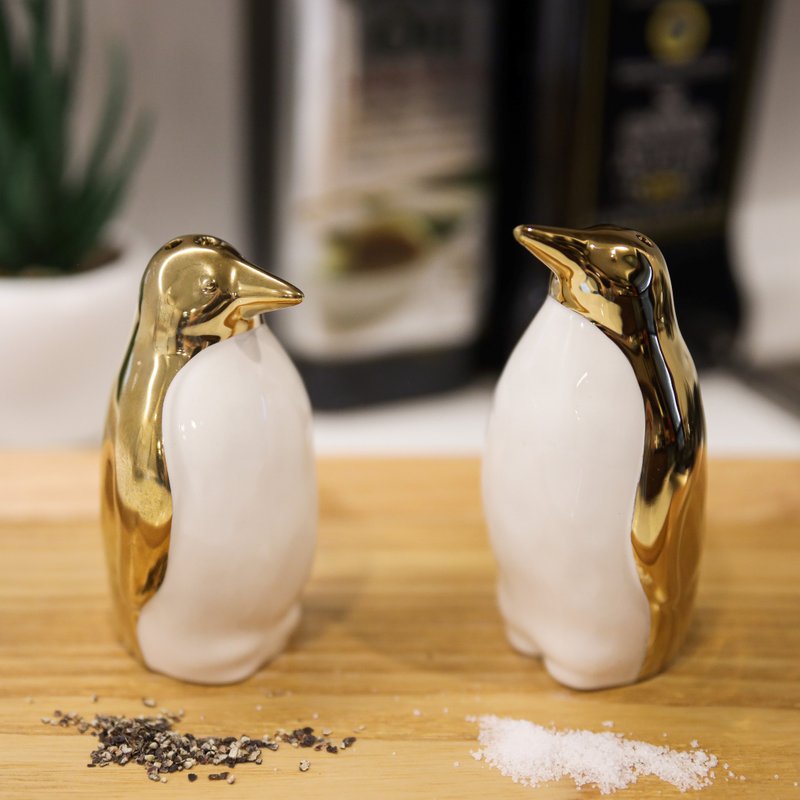 【企鵝】動物椒鹽罐組 | 廚房 | 餐具 | 陶瓷 | - 調味罐/醬料罐 - 陶 金色