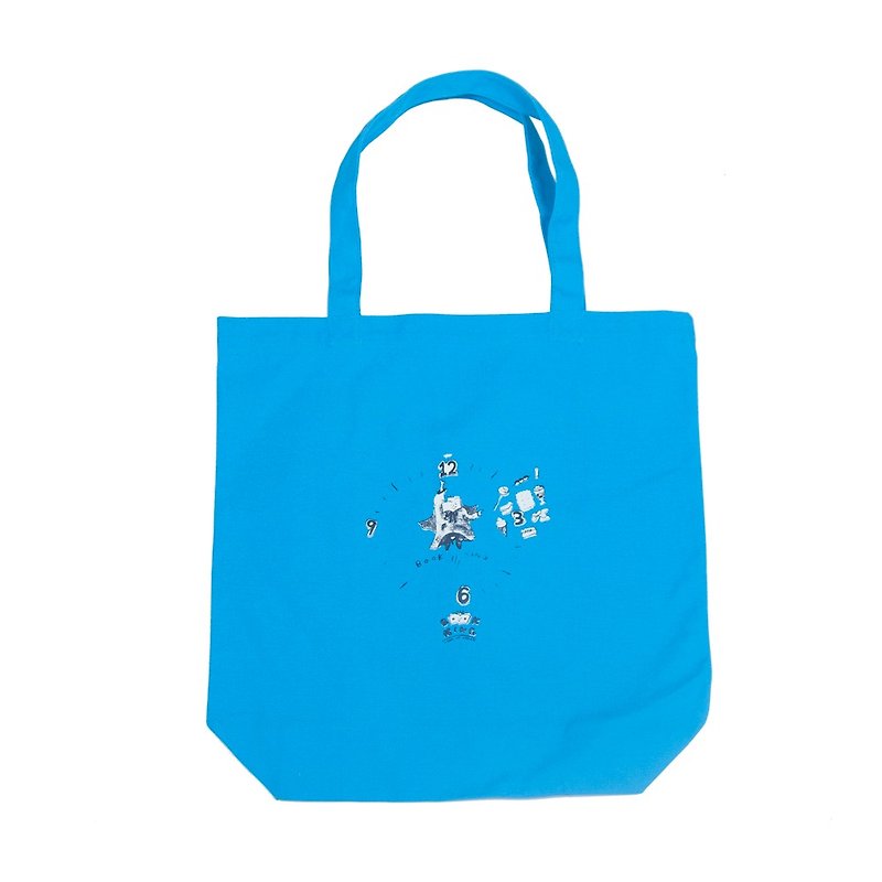 ブックキングのおやつの時間　イラストトートバッグ　Tcollector - 其他 - 棉．麻 藍色