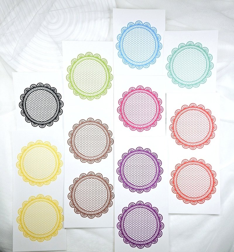 Vivid Color See-through Doily Tracing Paper Decor - กระดาษโน้ต - กระดาษ หลากหลายสี