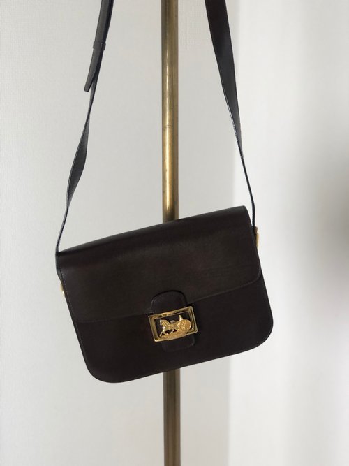 CÉLINE セリーヌ　ホースキャリッジ　レザー ショルダーバッグ CELINE セリーヌ オールド 馬車金具 ホースキャリッジ レザー