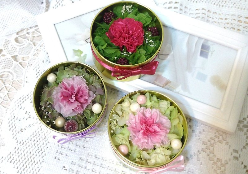 l Mini window tin box carnation without flower gift l*Mother's Day*Thank you*Thanksgiving*Ornament*gift*Without flower*Star flower*Eternal flower*Exchange gift - ตกแต่งต้นไม้ - พืช/ดอกไม้ 