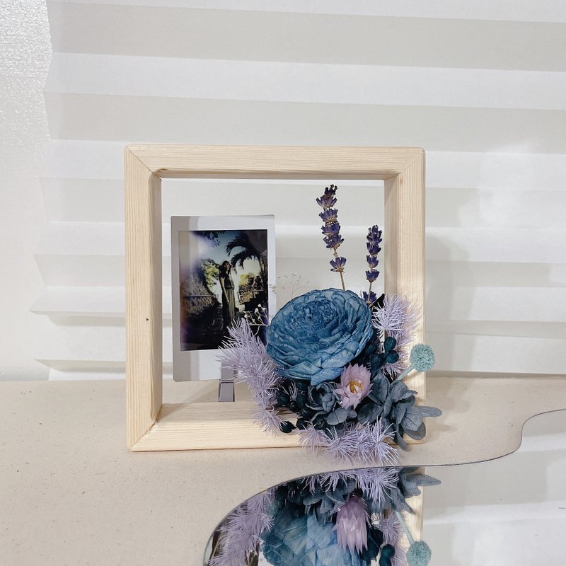 Exclusive space x blue- Teal cool colors x non-withering dry flowers and trees clip photo frame - กรอบรูป - พืช/ดอกไม้ สีส้ม