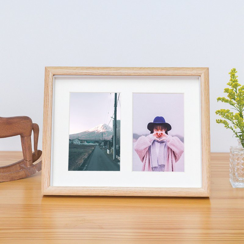 情侶專屬/ hibi客製雙相片木質相框 生日禮物 質感送禮 聖誕禮物 - 相框/畫框 - 木頭 