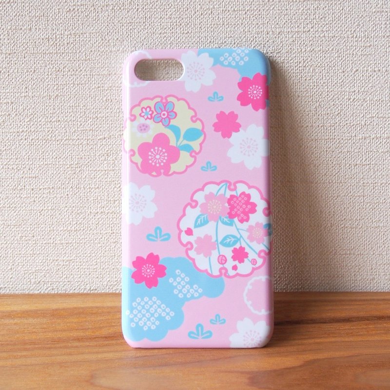 【Android系機種プラケース】桜と雪輪 - スマホケース - プラスチック ピンク