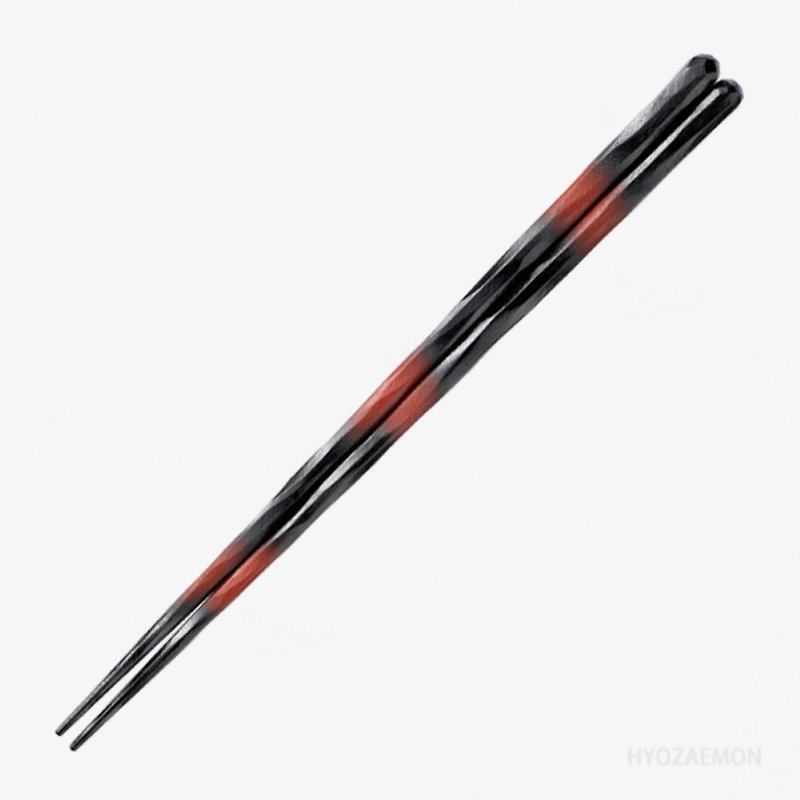 Hyosaemon Kezuri Chopsticks Beni-bokashi Black-Red/Large 23.5cm, Red/Medium 21.5cm - Chopsticks - Wood 