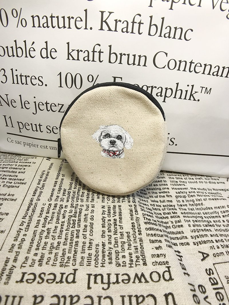 Pure hand-painted coin purse - กระเป๋าใส่เหรียญ - ผ้าฝ้าย/ผ้าลินิน 