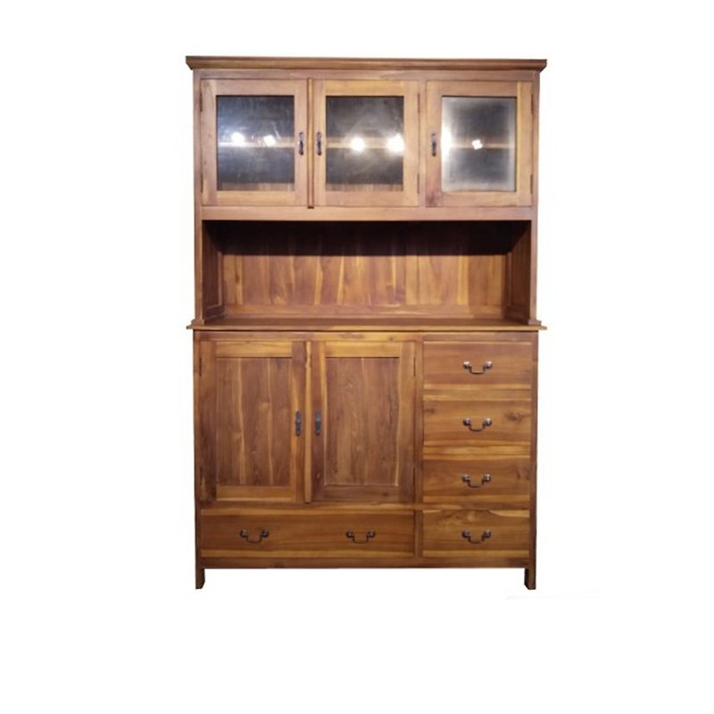 [Jidi City 100% Teak Furniture] KLJ-06A+KLJ-06B Teak Classic Design Sideboard - Wardrobes & Shoe Cabinets - Wood Brown