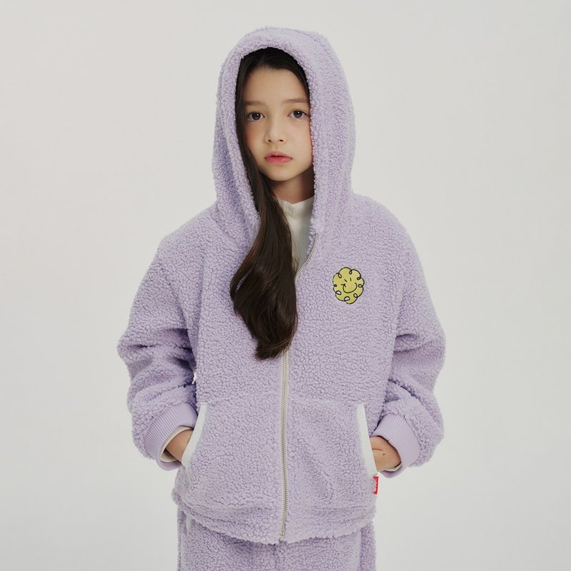 Charming fleece zip-up purple - 男/女童外套 - 棉．麻 紫色