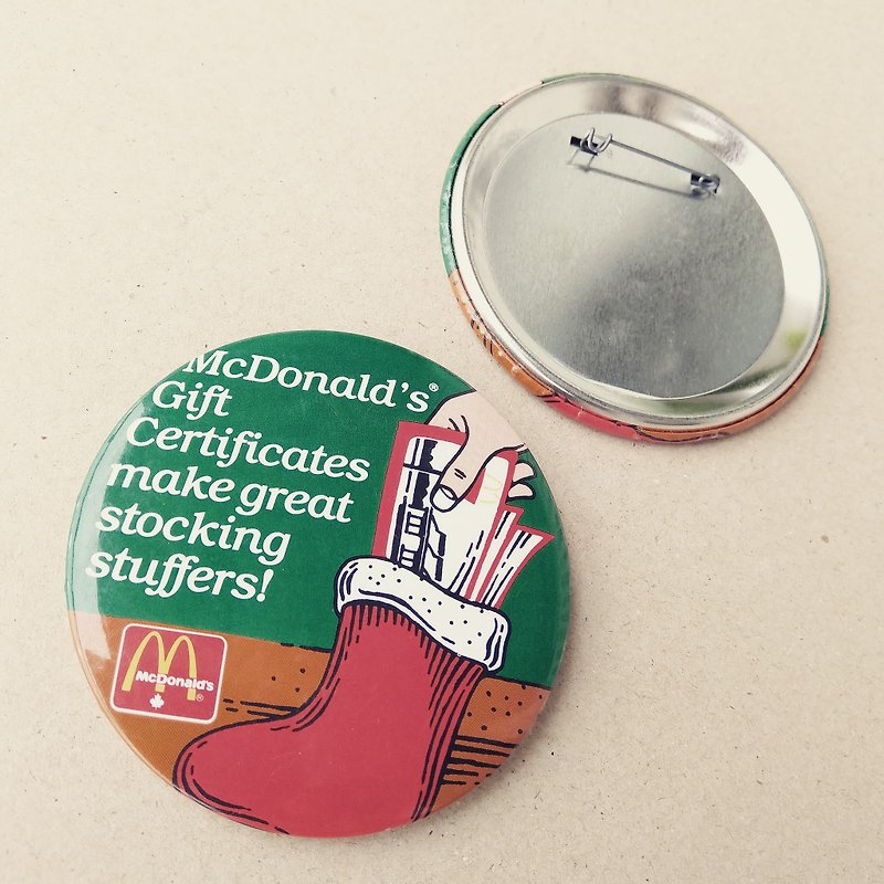 加拿大 McDonalds 麥當勞出品 聖誕節廣告 古董徽章 別針 - 襟章/徽章 - 其他金屬 多色