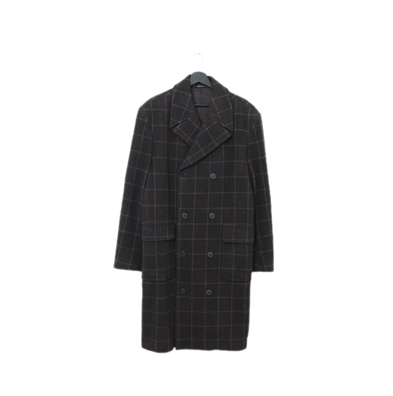 Back to Green - Autumn/Winter Coat Classic Plaid A-08/vintage - เสื้อโค้ทผู้ชาย - ขนแกะ 
