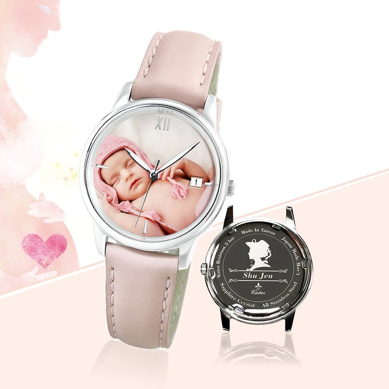 【手錶客製】33 mm 8206LS 鋼色 (錶面+底蓋設計訂製) - 女錶 - 不鏽鋼 