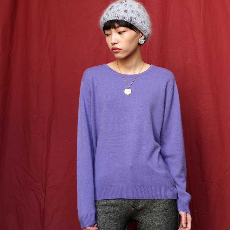 南瓜Vintage。古著 紫色 Cashmere 羊絨 套頭 毛衣 - 毛衣/針織衫 - 羊毛 紫色