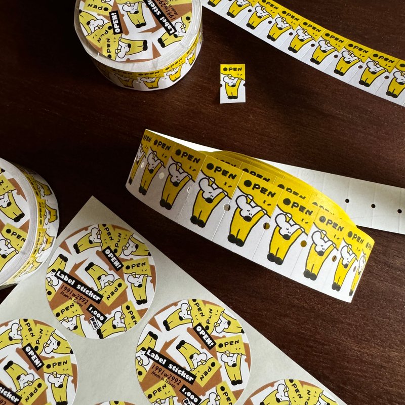 Label sticker//OPEN! - Stickers - Paper White