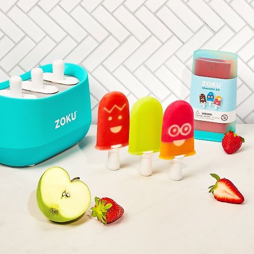 ZOKU美國創意生活食器 ZOKU 快速製冰棒機套組 (三支裝) 水藍色