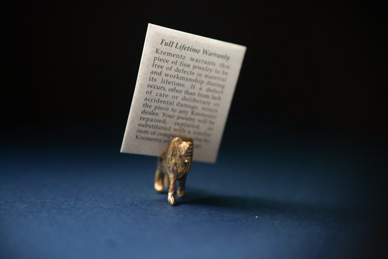 德國手工製造古董迷你黃銅卡片夾動物擺飾-獅子 - 擺飾/家飾品 - 銅/黃銅 金色