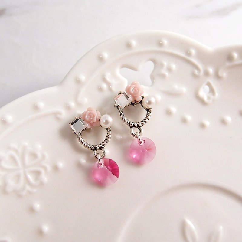 Honghua Yao - non-painful U-shaped ear clip stainless steel ear pin silicone ear - Earrings & Clip-ons - Clay Pink