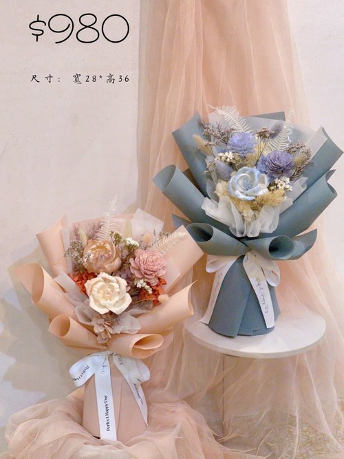 慕花亭 情人節乾燥花束/西洋情人節花束 乾燥花束