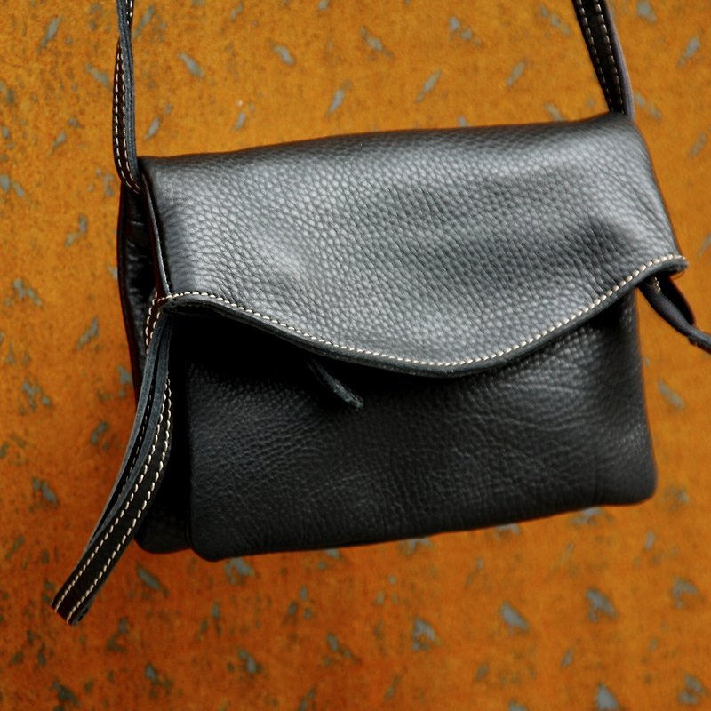 Anne Chen new leather multi-layered Messenger bag women - Messenger Bags & Sling Bags - Genuine Leather Black