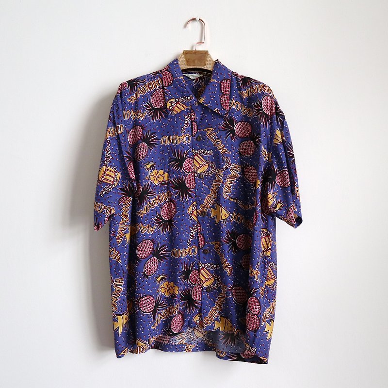 Pumpkin Vintage. Ancient printed Hawaiian shirt - Men's Shirts - Cotton & Hemp 