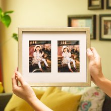 8x10 Picture Frame with Mat for 5x7/ 6x8 Photo, Hand-Gilded