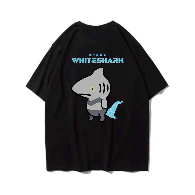 WHITE SHARK Great White Shark unisex short-sleeved T-shirt 8 colors unisex fishing club - เสื้อยืดผู้ชาย - ผ้าฝ้าย/ผ้าลินิน ขาว