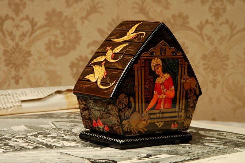 Fairy tale lacquer box hand painted decorative unique gift - 擺飾/家飾品 - 其他材質 