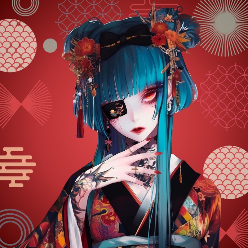 NaChiオリジナルステッカー【一目連】 - 貼紙 - 紙 藍色