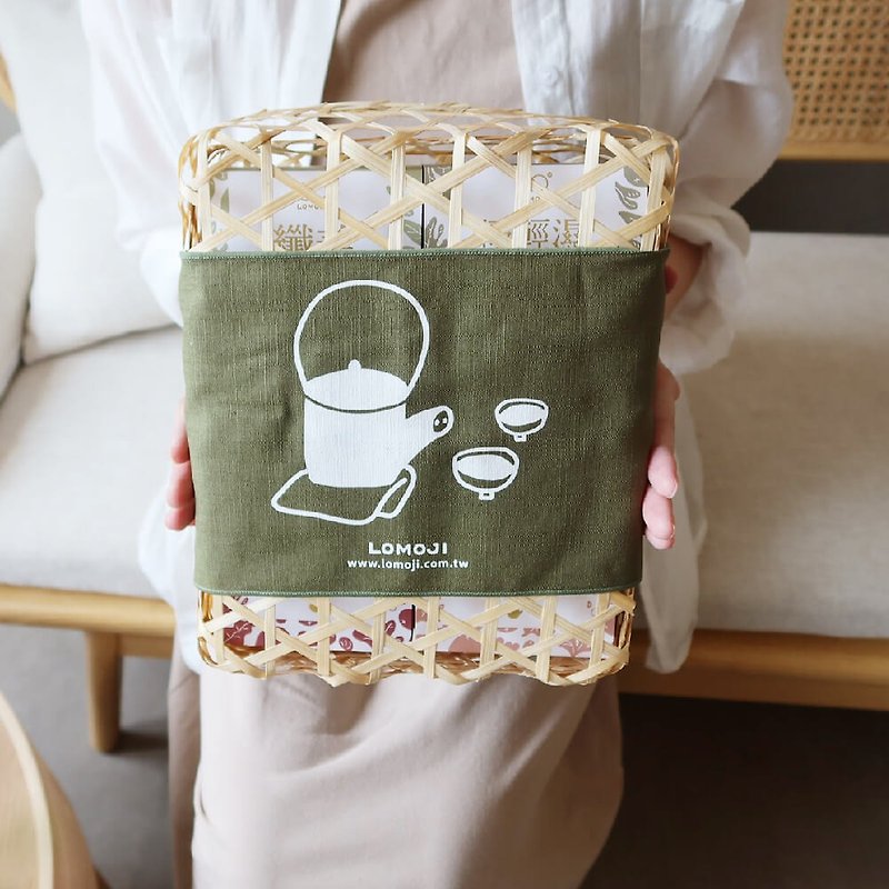 Gift | Fun teapot gift box [40 pieces of caffeine-free Chinese herbal health tea] environmentally friendly handmade bamboo style - อาหารเสริมและผลิตภัณฑ์สุขภาพ - อาหารสด สีใส