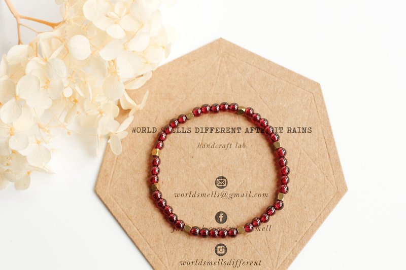 4mm Stone red Bronze bracelet bracelets - Bracelets - Gemstone Red